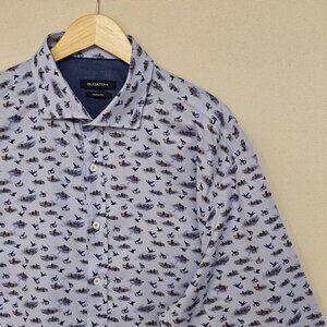 Bugatchi Waterfowl Print Classic Fit Button Down XXL
